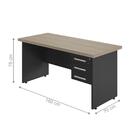 Escrivaninha 3 Gavetas Alema Nogueira Preto