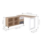 Escrivaninha 3 Gavetas Em L Madri Carvalho Grafito Branco