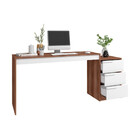 Escrivaninha 3 Gavetas Lâmina Mel/branco Bc 98 - Brv Móveis