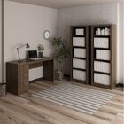 Escrivaninha 3 Gavetas Me4102 Com 2 Estantes Para Escritório