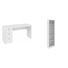 Escrivaninha 3 Gavetas Me4102 Com 2 Estantes Para Escritório