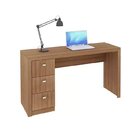 Escrivaninha 3 Gavetas Me4102 Com 2 Estantes Para Escritório