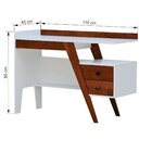 Escrivaninha 3 Gavetas Skrive - Amêndoa Branco