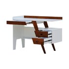 Escrivaninha 3 Gavetas Skrive - Amêndoa Branco