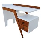 Escrivaninha 3 Gavetas Skrive - Amêndoa Branco