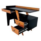 Escrivaninha 3 Gavetas Skrive - Amêndoa Preto