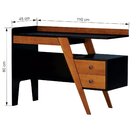 Escrivaninha 3 Gavetas Skrive - Amêndoa Preto