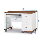 Escrivaninha 3 Gavetas Suporte Para Teclado Divisor De Ambien