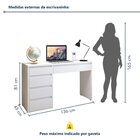 Escrivaninha 5 Gavetas 136cm 100% Mdf Berlim Yescasa Branca