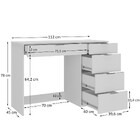 Escrivaninha 5 Gavetas Branco - Foscarini