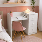 Escrivaninha 75x100x45cm MDF Branco com Gavetas Letrim Agardi