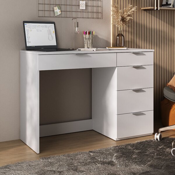 Escrivaninha 8500 Escritório 5 Gavetas 112cm Branco Yescasa B