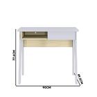 Escrivaninha 90cm 1 Gaveta Branco Fosco Tauari Nobre Europ Sh