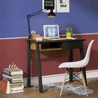 Escrivaninha 90cm 1 Gaveta Preto Fosco Noce Milano Europ Shop