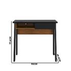 Escrivaninha 90cm 1 Gaveta Preto Fosco Noce Milano Europ Shop