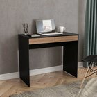 Escrivaninha 90cm 2 Gavetas Tijuca Politorno Preto/castanho