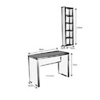 Escrivaninha 90cm E Prateleira Com 5 Nichos Bramov Ameixa Neg