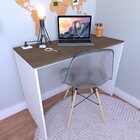 Escrivaninha 90cmx47cm Móveis 90cm Bramov Branco E Ameixa Neg