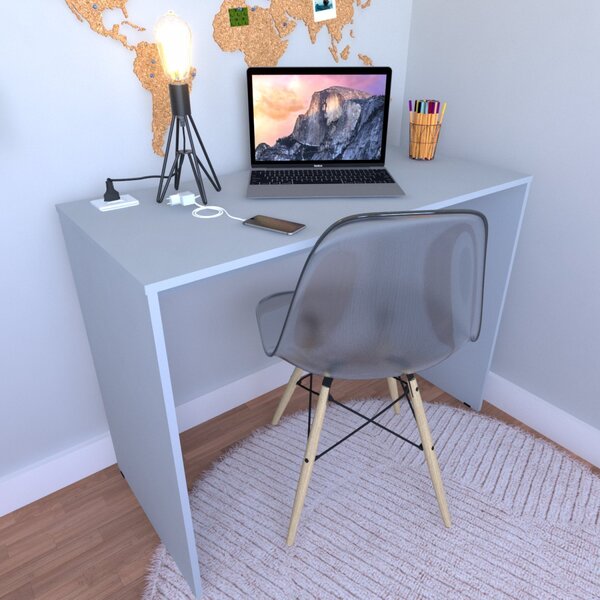 Escrivaninha 90cmx47cm Móveis 90cm Bramov Cinza Cristal Cinza