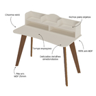 Escrivaninha 99,5x120x60cm Off White com Cedro Madeira Sofia Artely