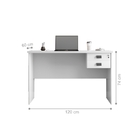 Escrivaninha América 1.2 Com Gavetas Branco