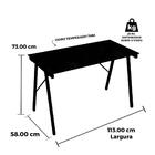 Escrivaninha Anm2004m Anima Office Tampo De Vidro Preto 113 X