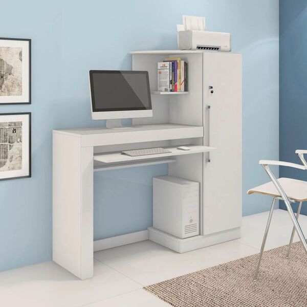 Escrivaninha Aroeira 1 Porta Jcm Móveis Cestaplus Branco