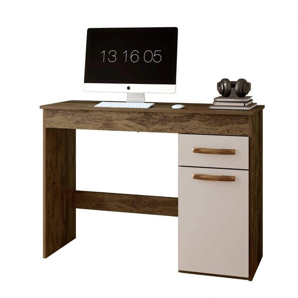 Escrivaninha Atenas 1 Porta E 1 Gaveta Arte Móveis Ipê/off