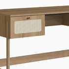 Escrivaninha Athena 2 Gavetas 139cm Palhinha Pé Madeira Boho