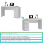 Escrivaninha Austin 3 Gavetas Branco - Moville