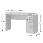 Escrivaninha Austin 3 Gavetas Branco - Moville