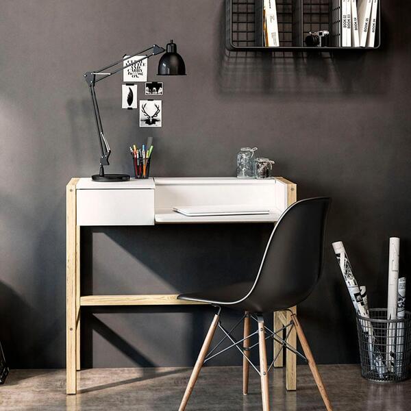 Escrivaninha Bahamas 1 Gaveta Branco Politorno