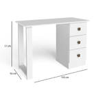 Escrivaninha Bento 3 Gavetas - Branco