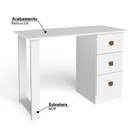 Escrivaninha Bento 3 Gavetas - Branco