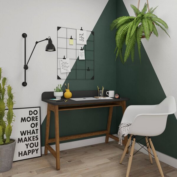 Escrivaninha Carregador Por Indução Usb Volt  Preto/garapa