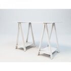 Escrivaninha Cavalete 2 Prateleiras 120cm Multivisão Branca B