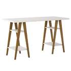 Escrivaninha Cavalete Draw Branca E Marrom