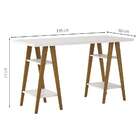 Escrivaninha Cavalete Draw Branca E Marrom