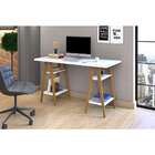 Escrivaninha Cavalete Draw Branca E Marrom