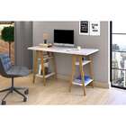 Escrivaninha Cavalete Draw Off White E Marrom