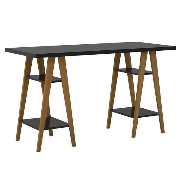 Escrivaninha Cavalete Draw Preta E Marrom