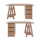 Escrivaninha Cavalete Talassa 136cm Com 3 Gavetas E 2 Pratele