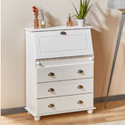 Escrivaninha Clássica Office Madeira 3 Gavetas Gomes Branco