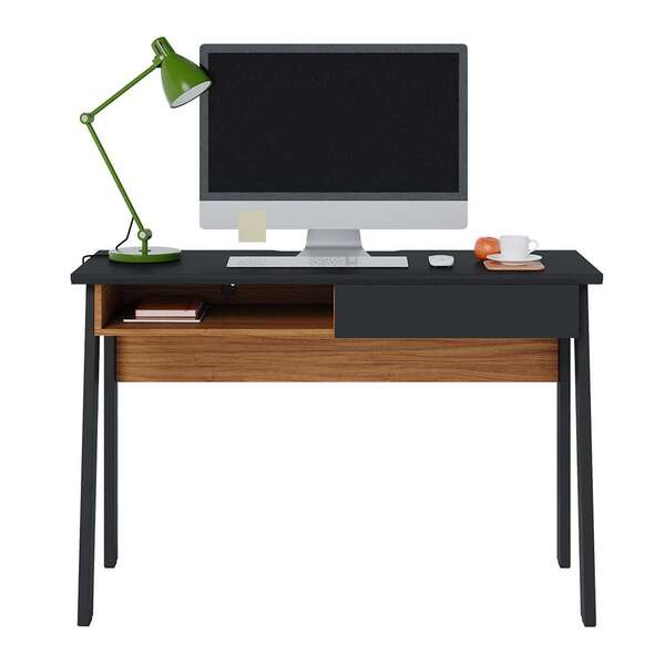 Escrivaninha Click 1 Gv Preta E Noce