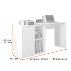 Escrivaninha Clyn 140cm Lamina Mel/cacao - Sallar Home