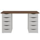 Escrivaninha Com 10 Gavetas Maine Nogal Branco