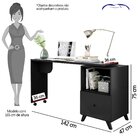 Escrivaninha Com 1 Gaveta 142cm Tampo Giratório Carinho Albat