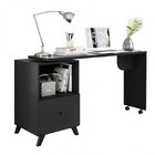 Escrivaninha Com 1 Gaveta 142cm Tampo Giratório Carinho Albat