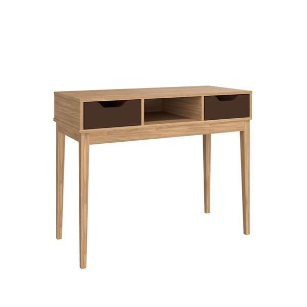 Escrivaninha Com 1 Nicho 2 Gavetas Mdp 100x45x86cm Mel Avelã