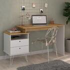 Escrivaninha Com 2 Gavetas Barcelona Olmo Branco